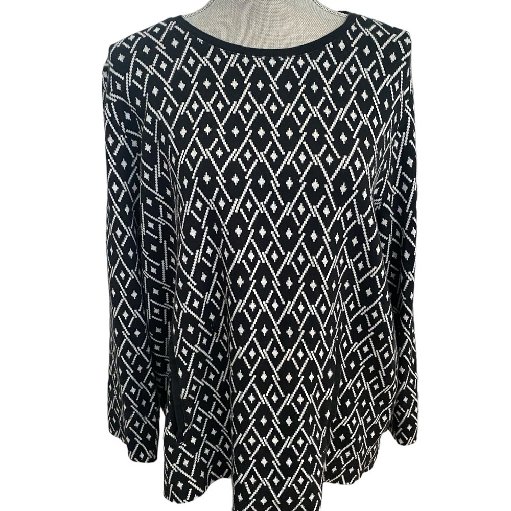 J Jill Long Sleeve Talia Pullover Cotton Stretch Sweater -Kangaroo Pockets XL